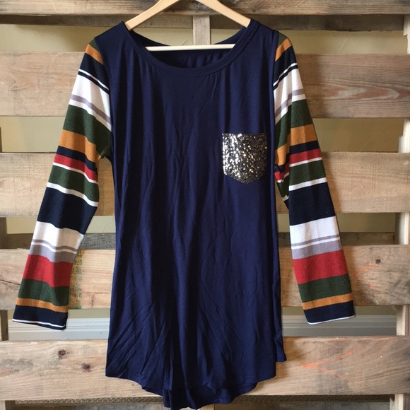 Plus Size Sequined Pocket Tee - Picture 3 of 4